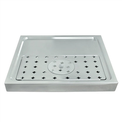 Micro Matic Stainless Steel European Style Surface Mount Spray Glass Rinser With Drain Drip Tray - 15 3/4" X 15 3/4" X 1 1/2" [DP-1604]