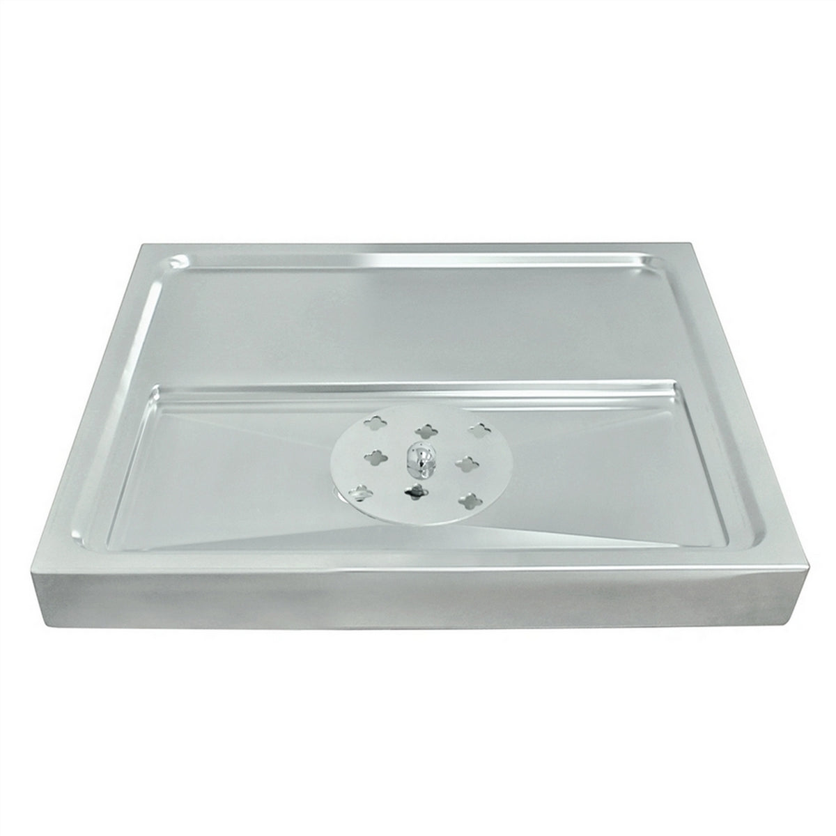 Micro Matic Stainless Steel European Style Surface Mount Spray Glass Rinser With Drain Drip Tray - 15 3/4" X 15 3/4" X 1 1/2" [DP-1604]