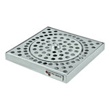 Micro Matic Stainless Steel Surface Mount Spray Glass Rinser With Drain Drip Tray - 6 3/8" X 6 3/8" X 3/4"
