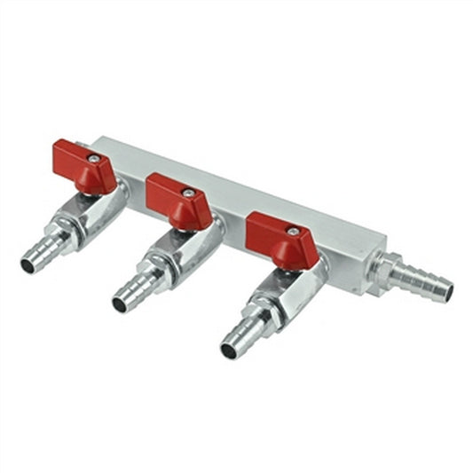 Micro Matic Aluminum Gas Distributor - 3 Way - 3/8" Barbs