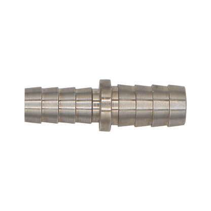 Micro Matic Stainless Steel Barbed Hose Splicer - 7/16" X 3/8"