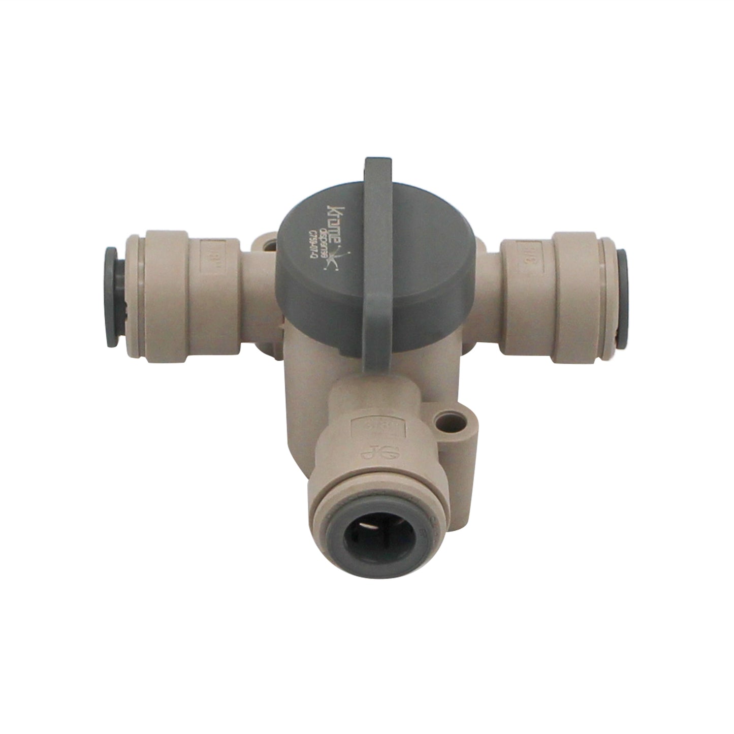 John Guest Food Grade Plastic (Push-In) Angle Stop Valve - 3/8" (9.5mm)