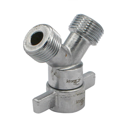 Chrome Plated Brass Y Splitter With Wing Nut - 5/8" BSP
