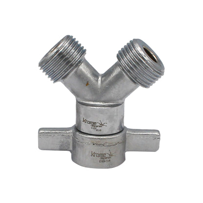 Chrome Plated Brass Y Splitter With Wing Nut - 5/8" BSP