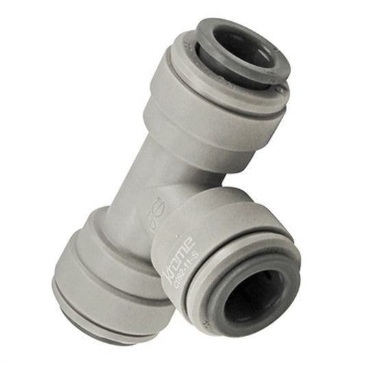 Food Grade Plastic John Guest (Push-In) Equal Tee - 3/8" (9.5mm)