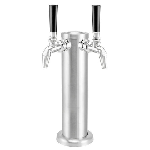 Kegland Brushed All Stainless Steel Dual Tap Beer Tower
