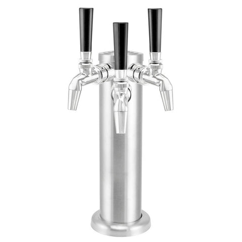 Kegland Brushed All Stainless Steel Triple Tap Beer Tower