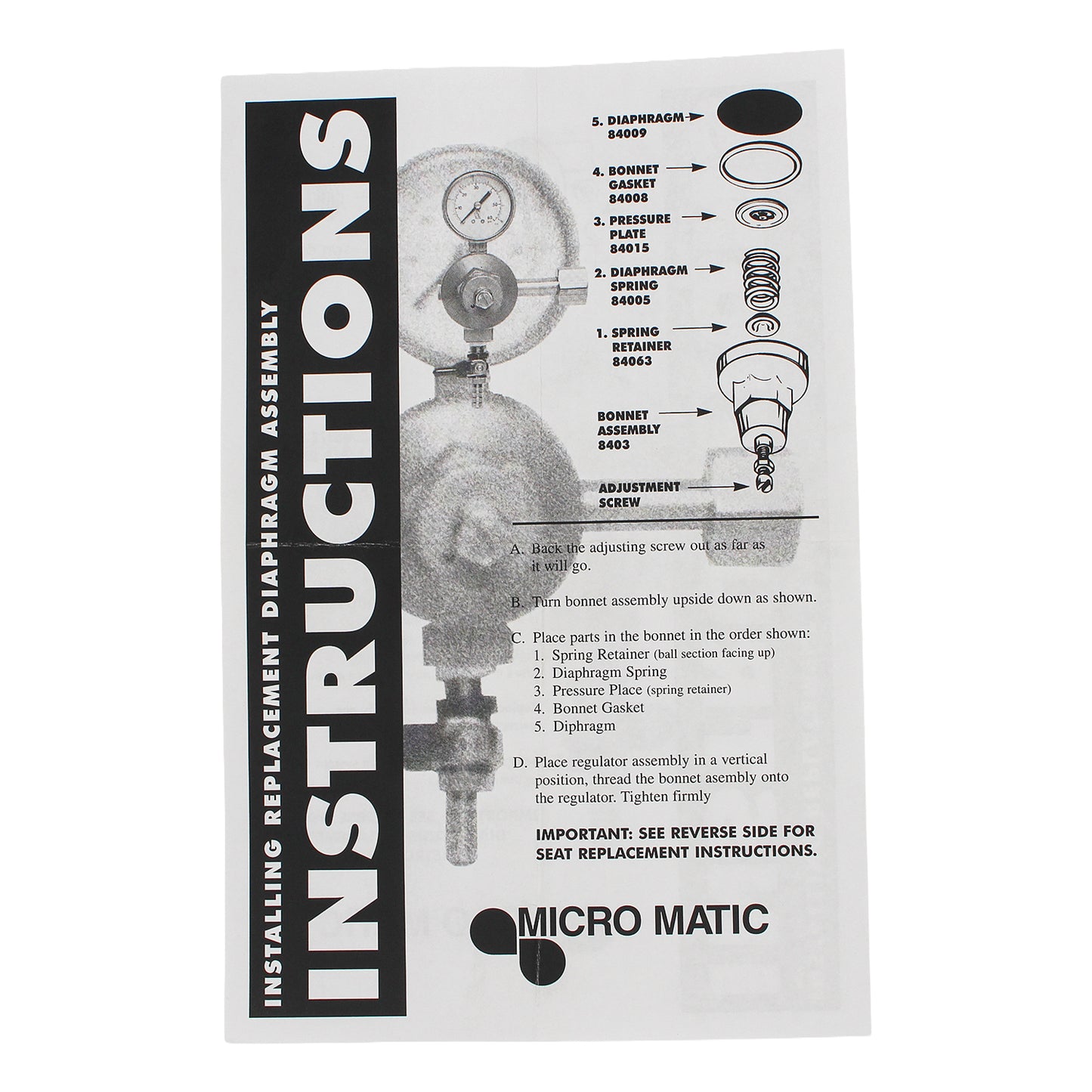 Micro Matic Secondary Regulator Repair Kit - Economy Series