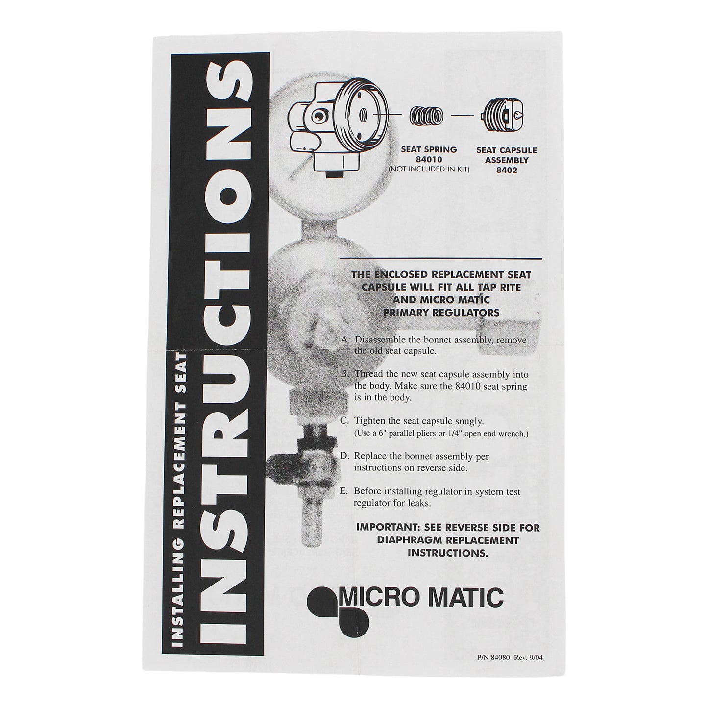 Micro Matic Secondary Regulator Repair Kit - Economy Series