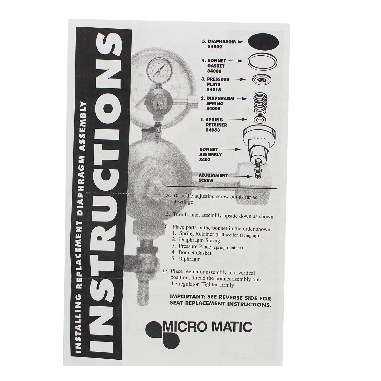 Micro Matic Primary Regulator Repair Kit - Economy Series