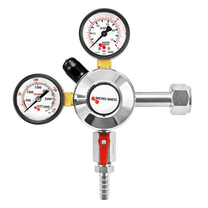Micro Matic 1-Way Primary Low Pressure Co2 Regulator (15 PSI, 3000 PSI) - Premium Plus Series