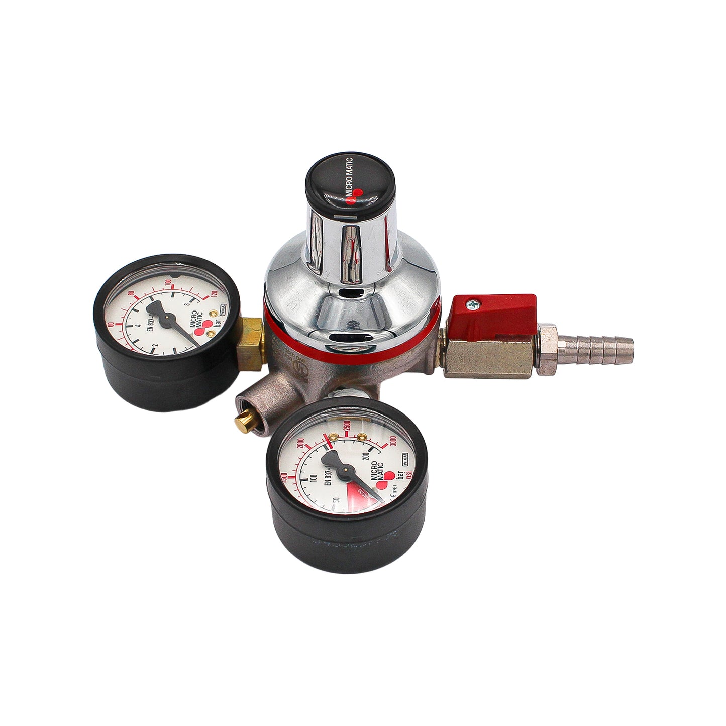 Micro Matic 1-Way Primary High Pressure Nitrogen Regulator (120 PSI, 3000 PSI) - Premium Plus Series -  Canuck Homebrew Supply, Canada