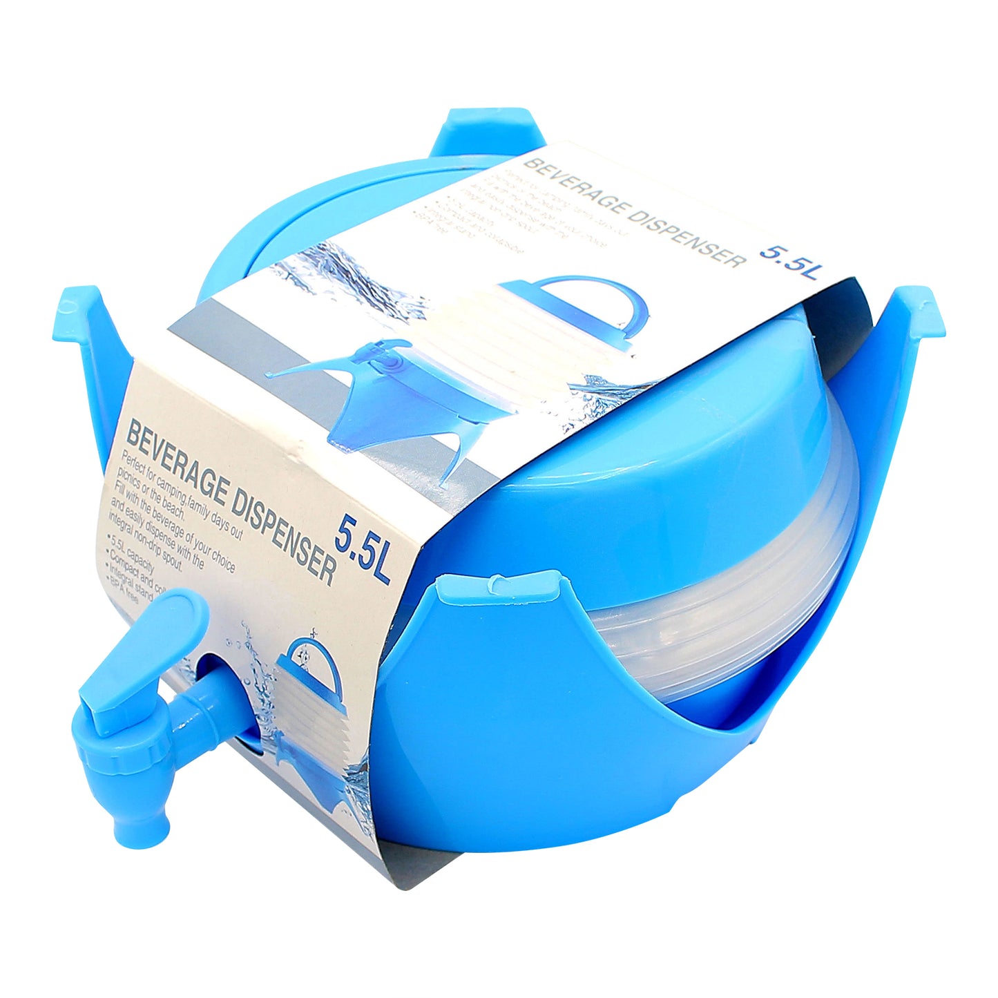Collapsible Plastic Beverage Dispenser - 5.5 L