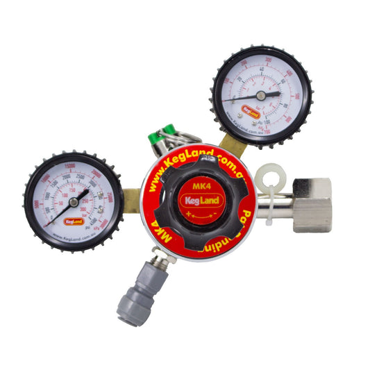 Kegland Multi-Gas 1-Way Primary Co2 Regulator (100 PSI, 4500 PSI) - 5/16" (8mm) [MK4]