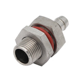Stainless Steel Weldless Bulkhead - 1/2" Male NPT X 1/2" OD Barb