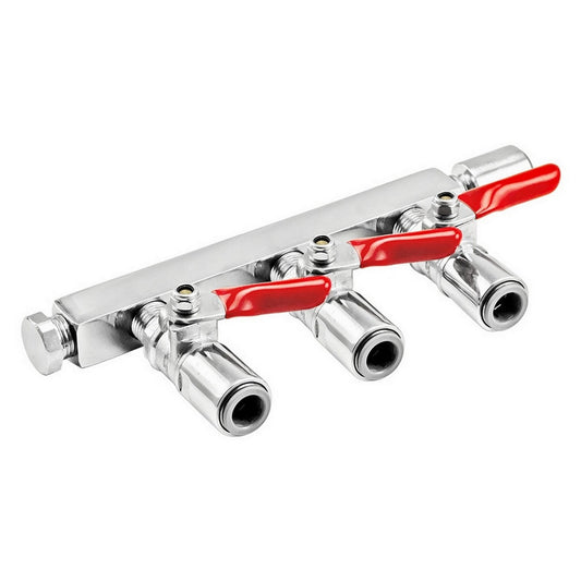 CO2 Gas Distributor - 3 Way ( 3/8" (9.5mm) Push-In | Manifold)