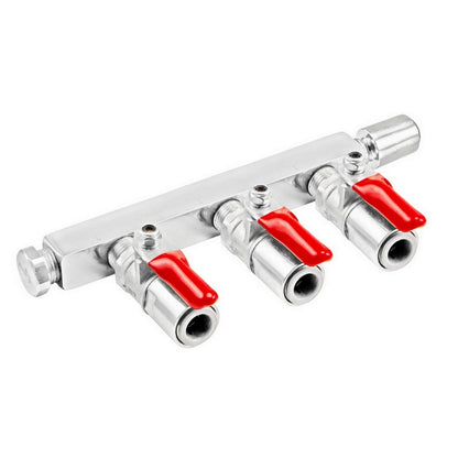 CO2 Gas Distributor - 3 Way ( 3/8" (9.5mm) Push-In | Manifold)