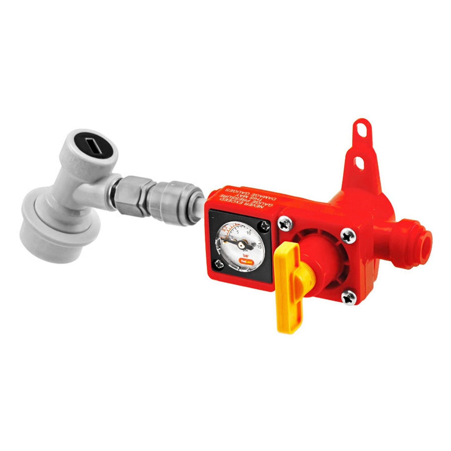 Kegland Duotight BlowTie 2 Diaphragm Spunding Valve With Gauge Kit - 5/16" (8mm) (0-15 PSI) -  Canuck Homebrew Supply, Canada