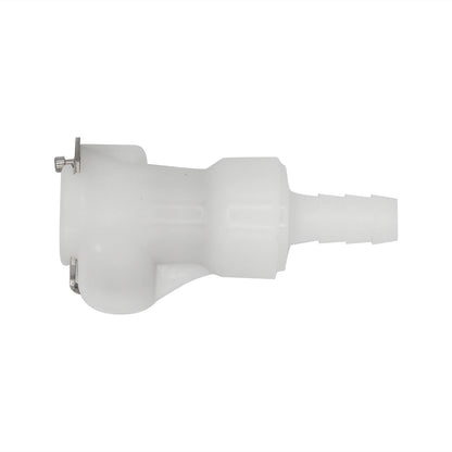 Plastic In-Line Disconnect Coupler - Female QD X 1/4" OD Barb