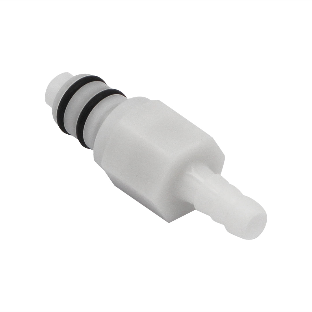 Plastic In-Line Disconnect Coupler - Male QD X 1/4" OD Barb
