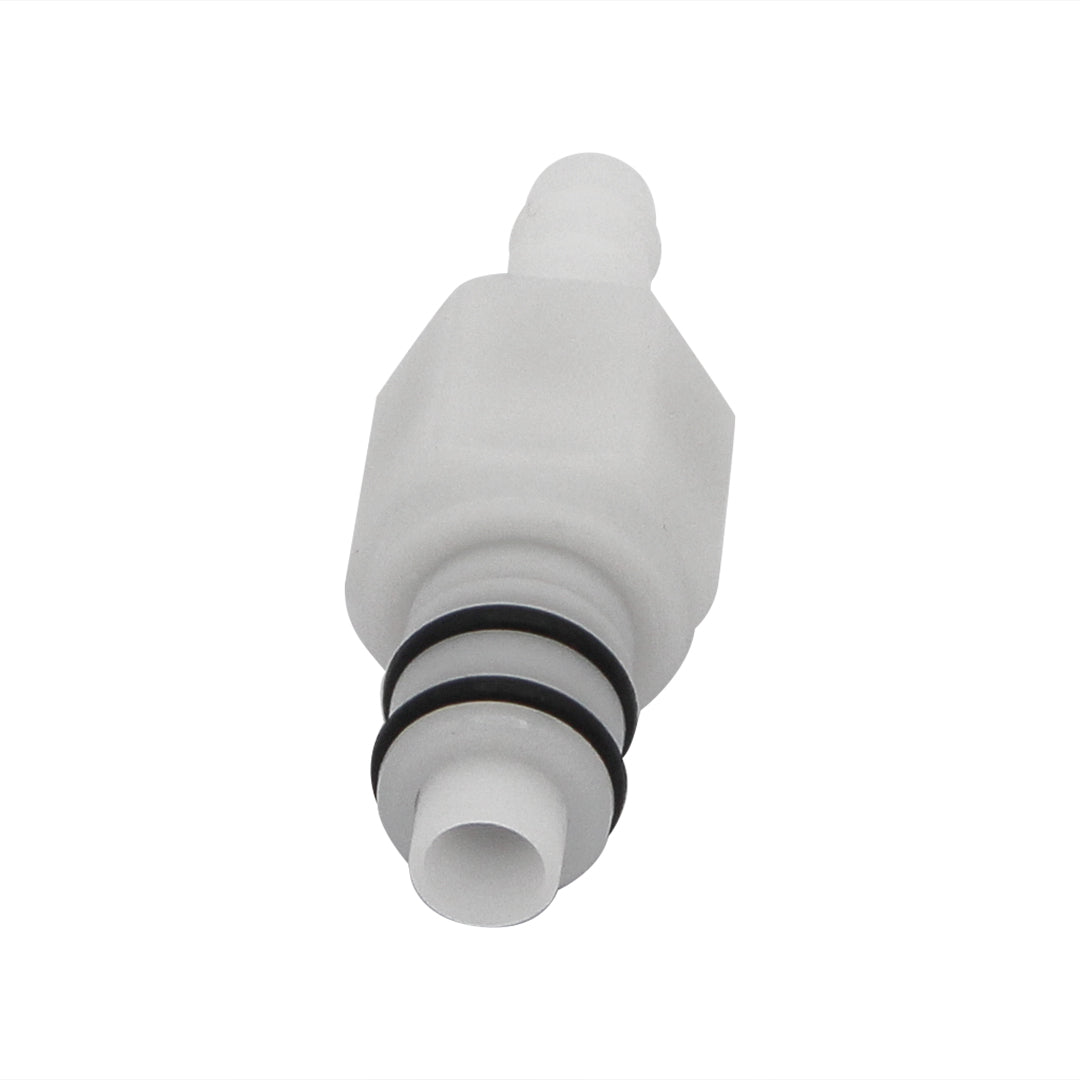 Plastic In-Line Disconnect Coupler - Male QD X 1/4" OD Barb