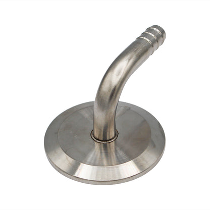 Ss Brewtech 1.5" Tri Clamp Cap with 3/8" OD Barbed 90° Elbow  - Tri Clover Sanitary Stainless Steel Fitting