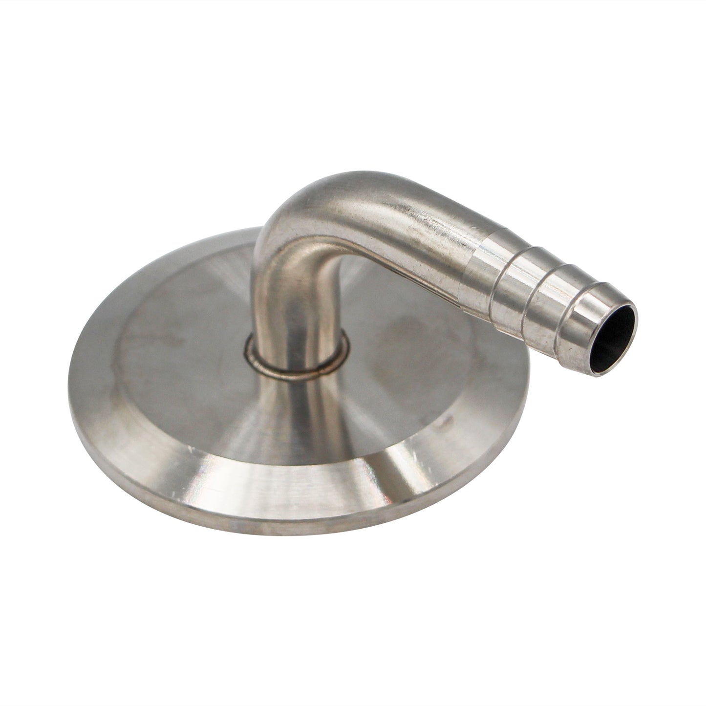 Ss Brewtech 1.5" Tri Clamp Cap with 3/8" OD Barbed 90° Elbow  - Tri Clover Sanitary Stainless Steel Fitting