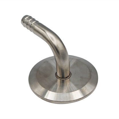 Ss Brewtech 1.5" Tri Clamp Cap with 3/8" OD Barbed 90° Elbow  - Tri Clover Sanitary Stainless Steel Fitting