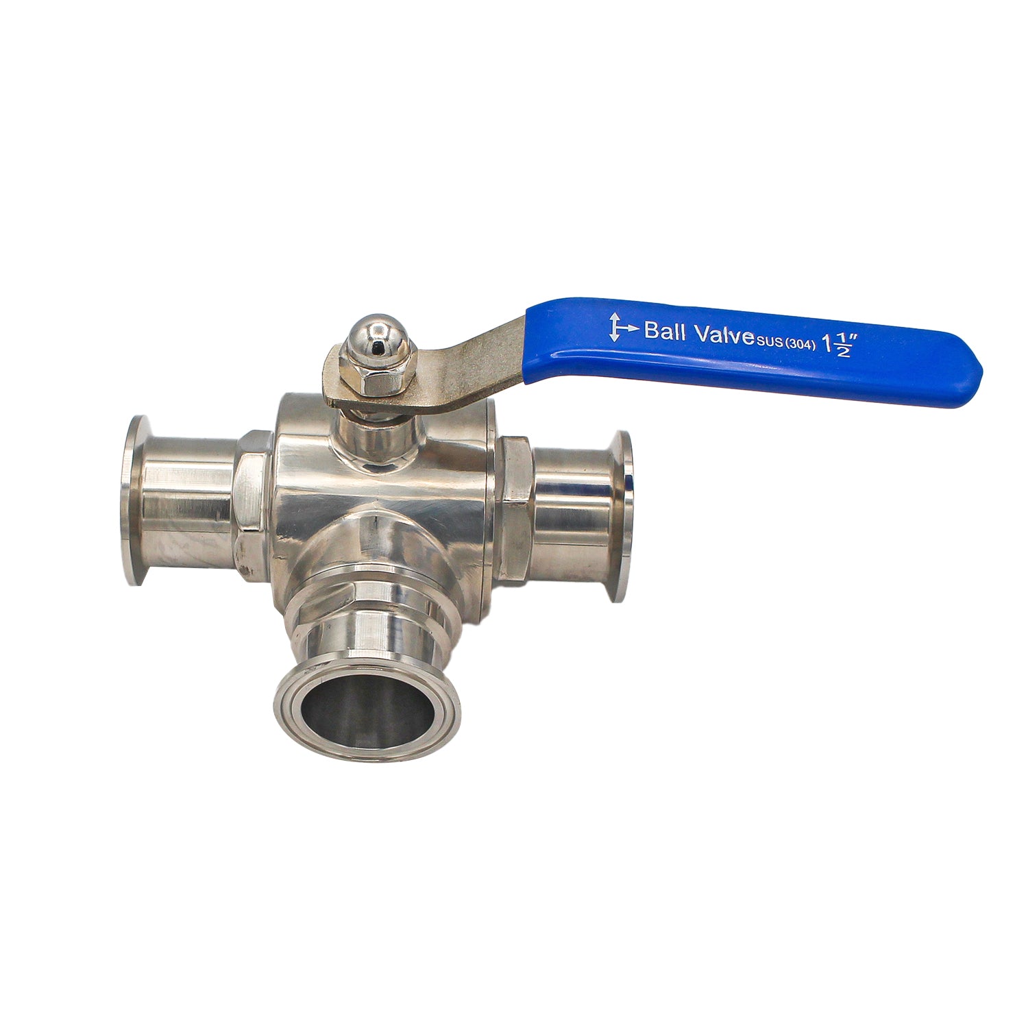 1.5" Tri Clamp 3-Way Ball Valve (T-Type Design) - Tri Clover Sanitary Stainless Steel Fitting -  Canuck Homebrew Supply, Canada