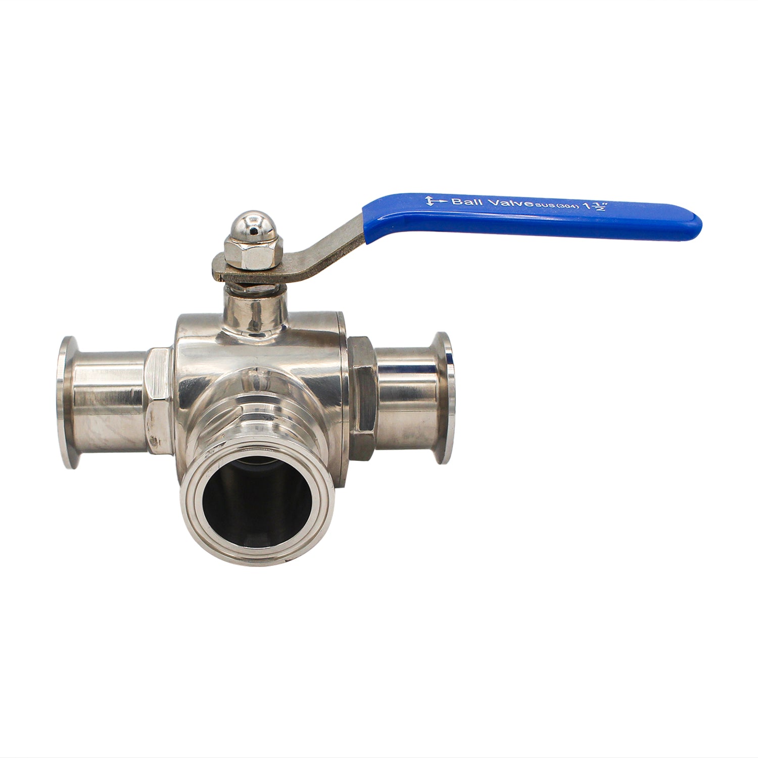 1.5" Tri Clamp 3-Way Ball Valve (T-Type Design) - Tri Clover Sanitary Stainless Steel Fitting -  Canuck Homebrew Supply, Canada