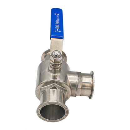2" Tri Clamp 3-Way Ball Valve (T-Type Design) - Tri Clover Sanitary Stainless Steel Fitting -  Canuck Homebrew Supply, Canada