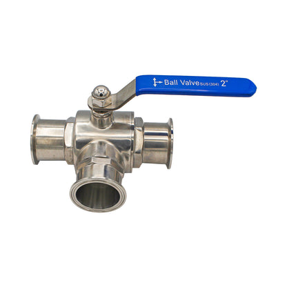 2" Tri Clamp 3-Way Ball Valve (T-Type Design) - Tri Clover Sanitary Stainless Steel Fitting -  Canuck Homebrew Supply, Canada