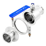 Stainless Steel Tri-Clover High Pressure Quick Clean Ball Valve - 3" TC
