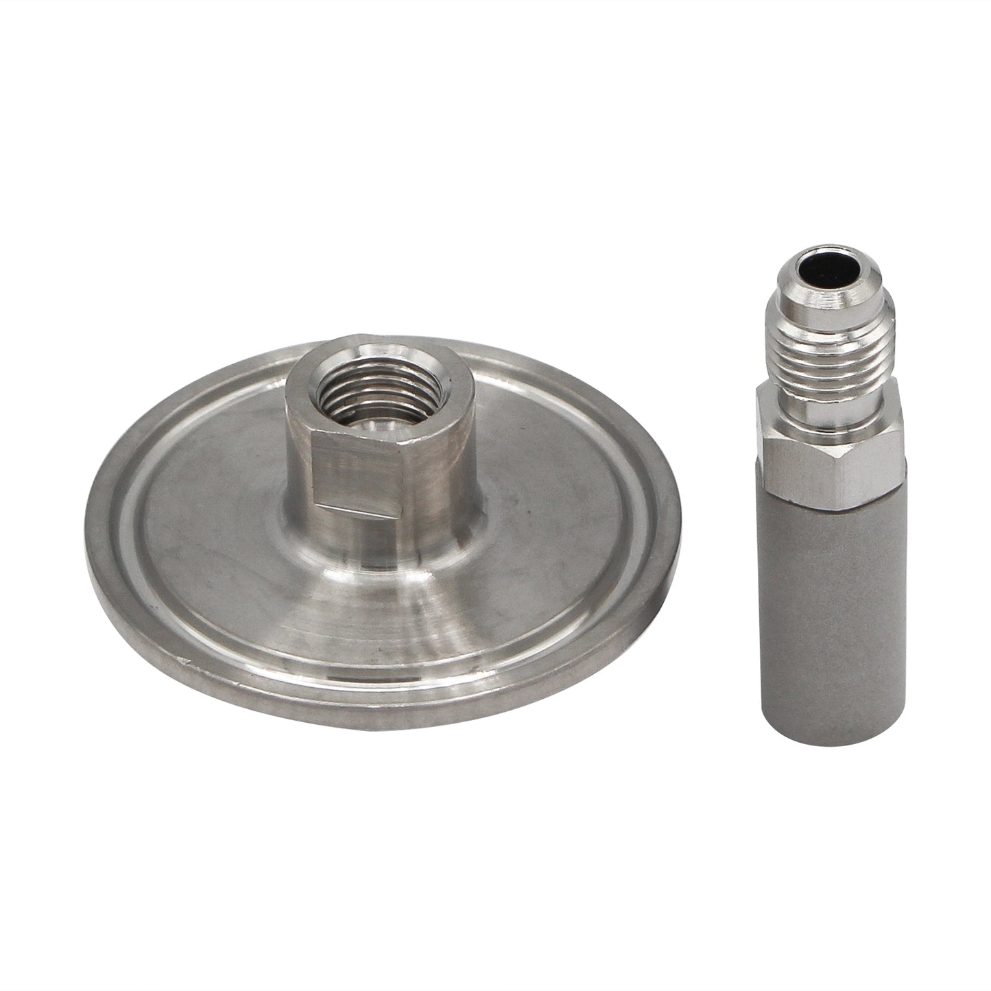 Stainless Steel Tri-Clover Inline Carbonation Oxygen Stone - 1.5" TC X 1/4" MFL (2.0 Micron)