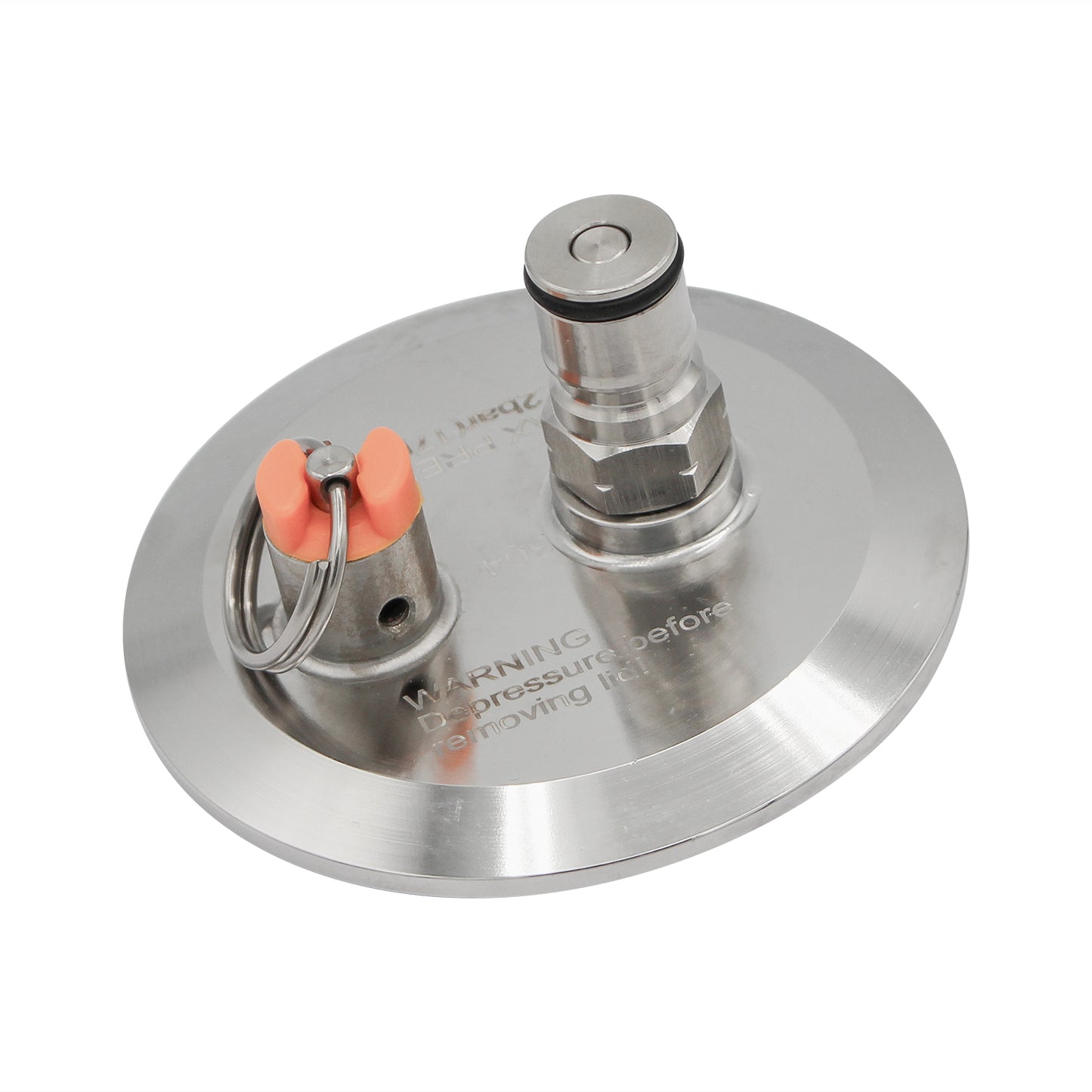 3" Tri Clamp Ball Lock End Cap With PRV - Tri Clover Sanitary Stainless Steel Fitting