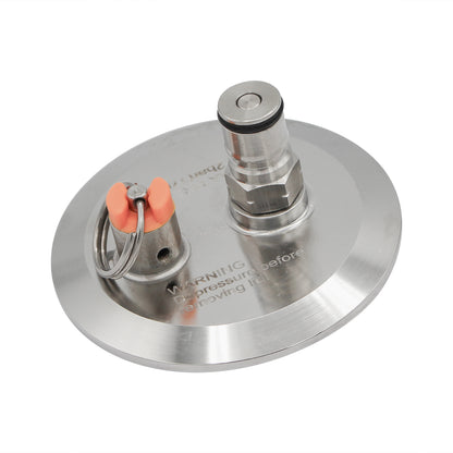 3" Tri Clamp Ball Lock End Cap With PRV - Tri Clover Sanitary Stainless Steel Fitting