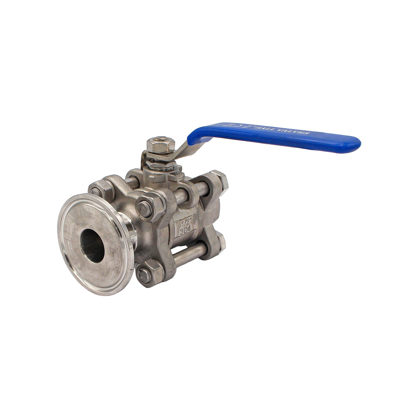 1" Tri Clamp X 1/2" Female NPT 3-Piece Ball Valve - Tri Clover Sanitary Stainless Steel Fitting