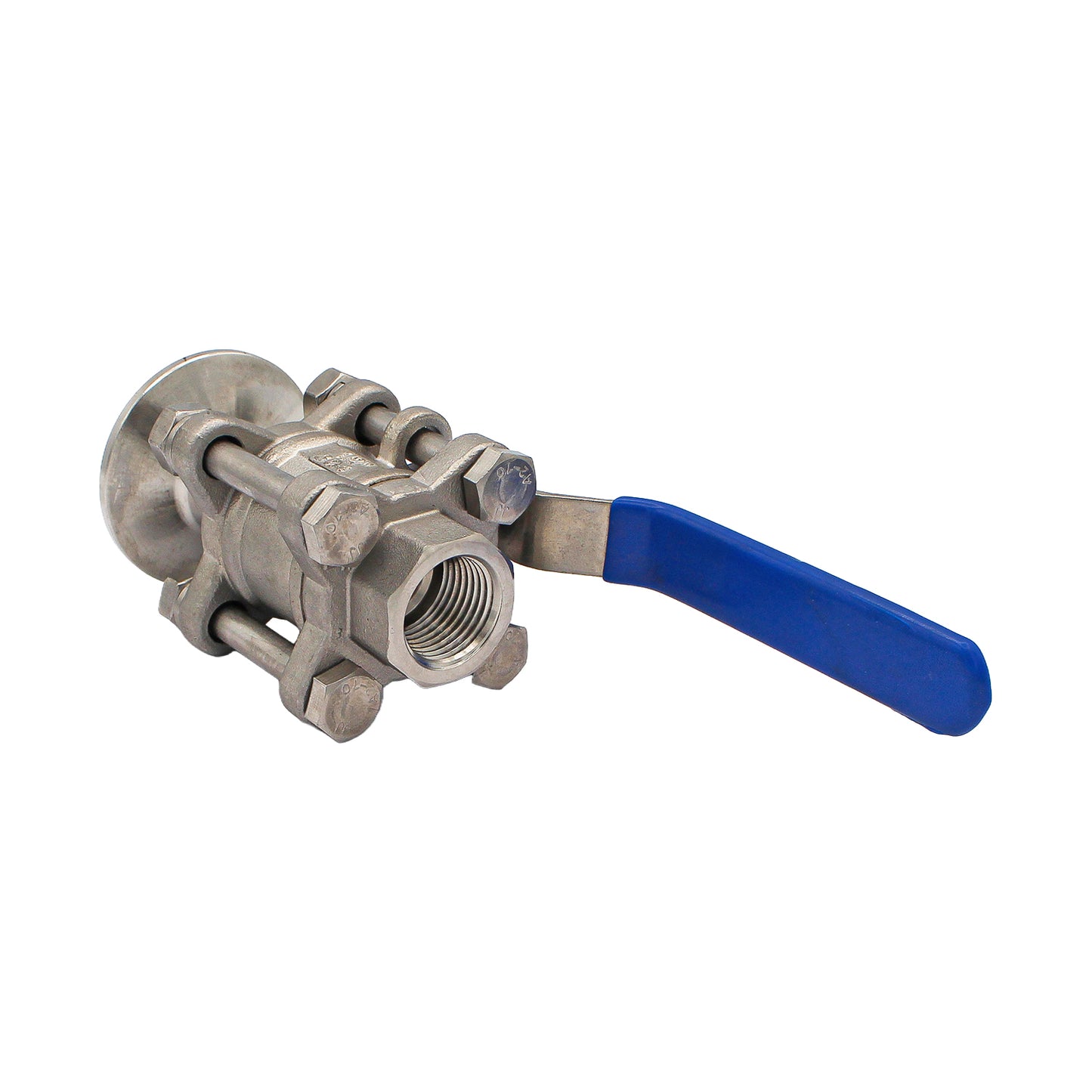 1" Tri Clamp X 1/2" Female NPT 3-Piece Ball Valve - Tri Clover Sanitary Stainless Steel Fitting