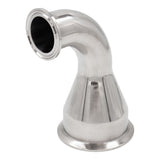 Stainless Steel Tri-Clover Concentric Reducer 90° Elbow - 3" TC X 1.5" TC