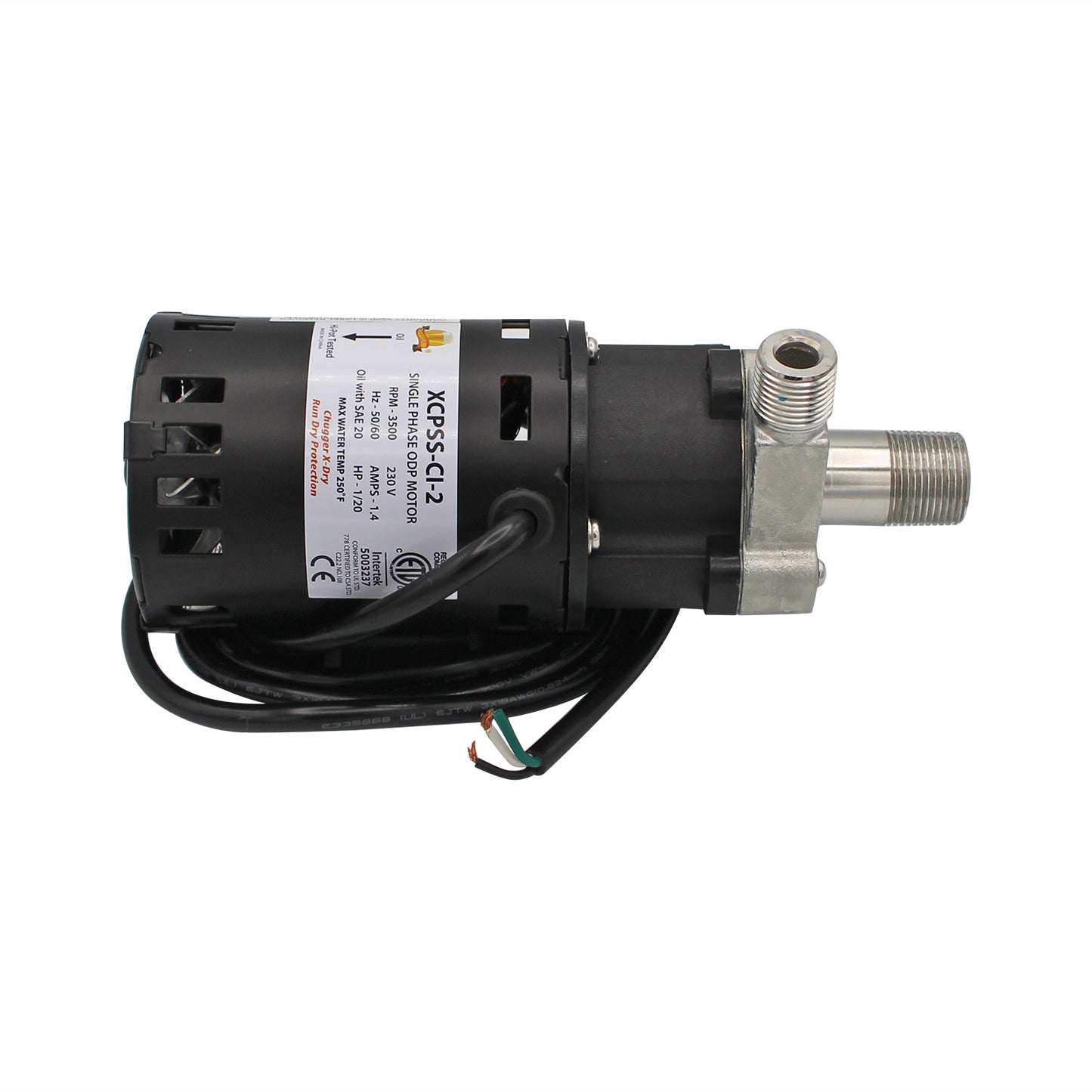 Chugger X-Dry Brew Pump - Stainless Steel Head | 230 VAC (Center Inlet) [XCPSS-CI-2]