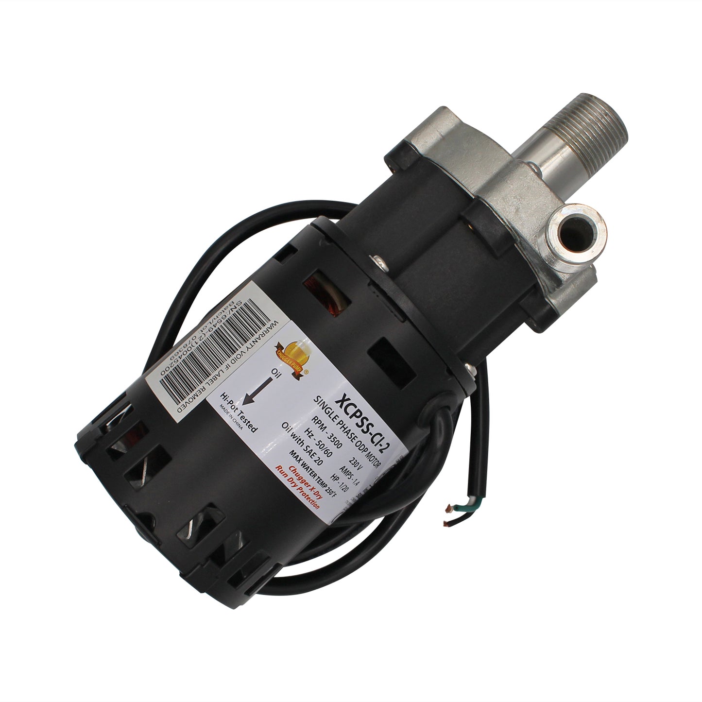 Chugger X-Dry Brew Pump - Stainless Steel Head | 230 VAC (Center Inlet) [XCPSS-CI-2]