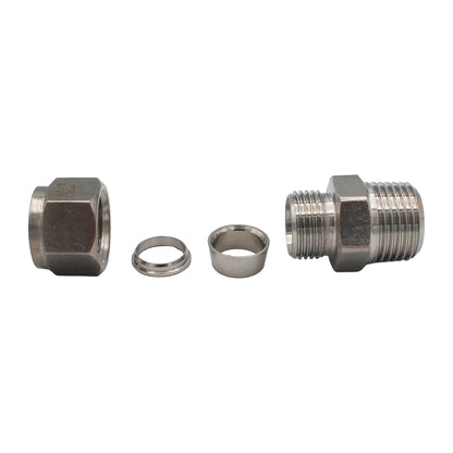 Kegland Stainless Steel Fitting - 1/2" Male BSP X 1/2" Compression