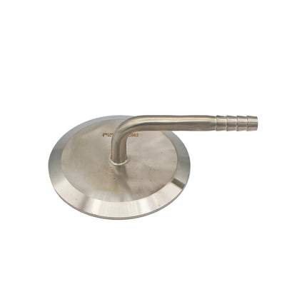 4" Tri Clamp Cap with 1/2" OD 90° Elbow  - Tri Clover Sanitary Stainless Steel Fitting