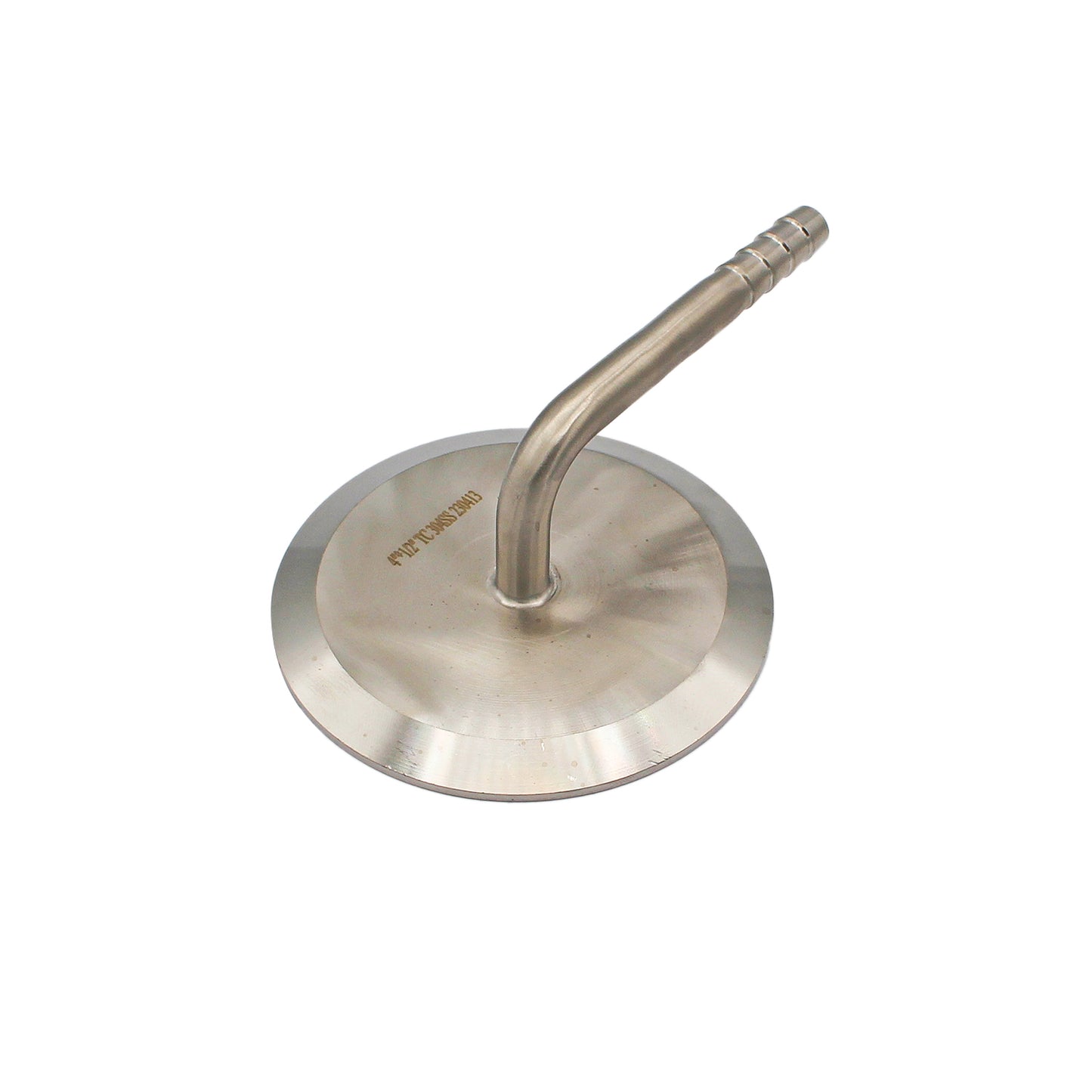 4" Tri Clamp Cap with 1/2" OD 90° Elbow  - Tri Clover Sanitary Stainless Steel Fitting