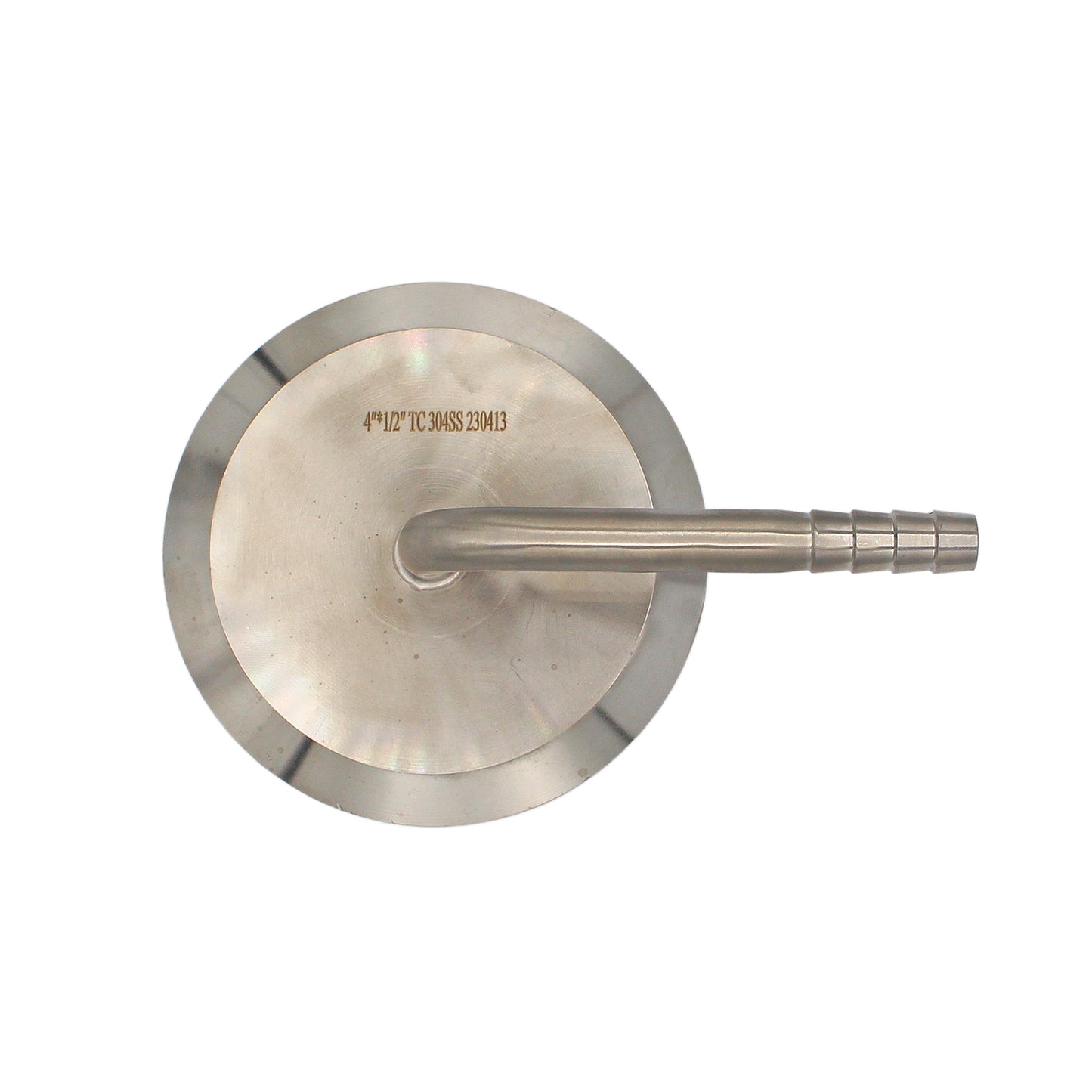 4" Tri Clamp Cap with 1/2" OD 90° Elbow  - Tri Clover Sanitary Stainless Steel Fitting