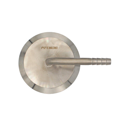 4" Tri Clamp Cap with 1/2" OD 90° Elbow  - Tri Clover Sanitary Stainless Steel Fitting