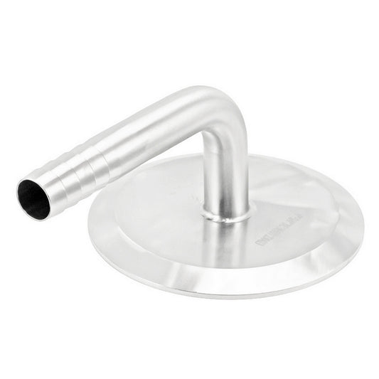 4" Tri Clamp Cap with 3/4" OD Barbed 90° Elbow  - Tri Clover Sanitary Stainless Steel Fitting