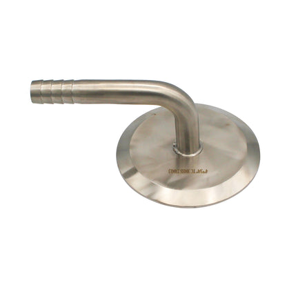 4" Tri Clamp Cap with 3/4" OD Barbed 90° Elbow  - Tri Clover Sanitary Stainless Steel Fitting