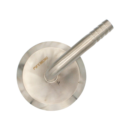 4" Tri Clamp Cap with 3/4" OD Barbed 90° Elbow  - Tri Clover Sanitary Stainless Steel Fitting