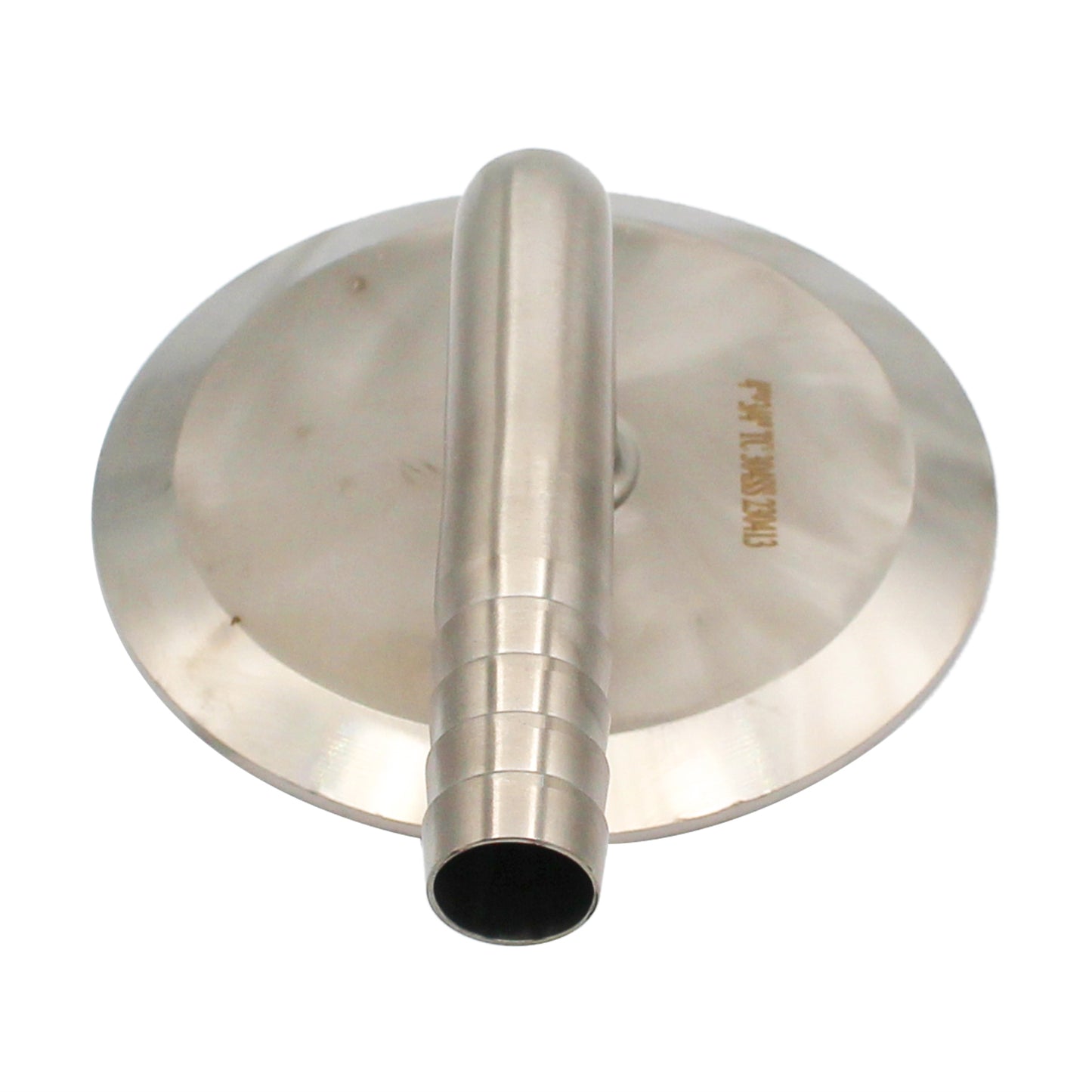 4" Tri Clamp Cap with 3/4" OD Barbed 90° Elbow  - Tri Clover Sanitary Stainless Steel Fitting